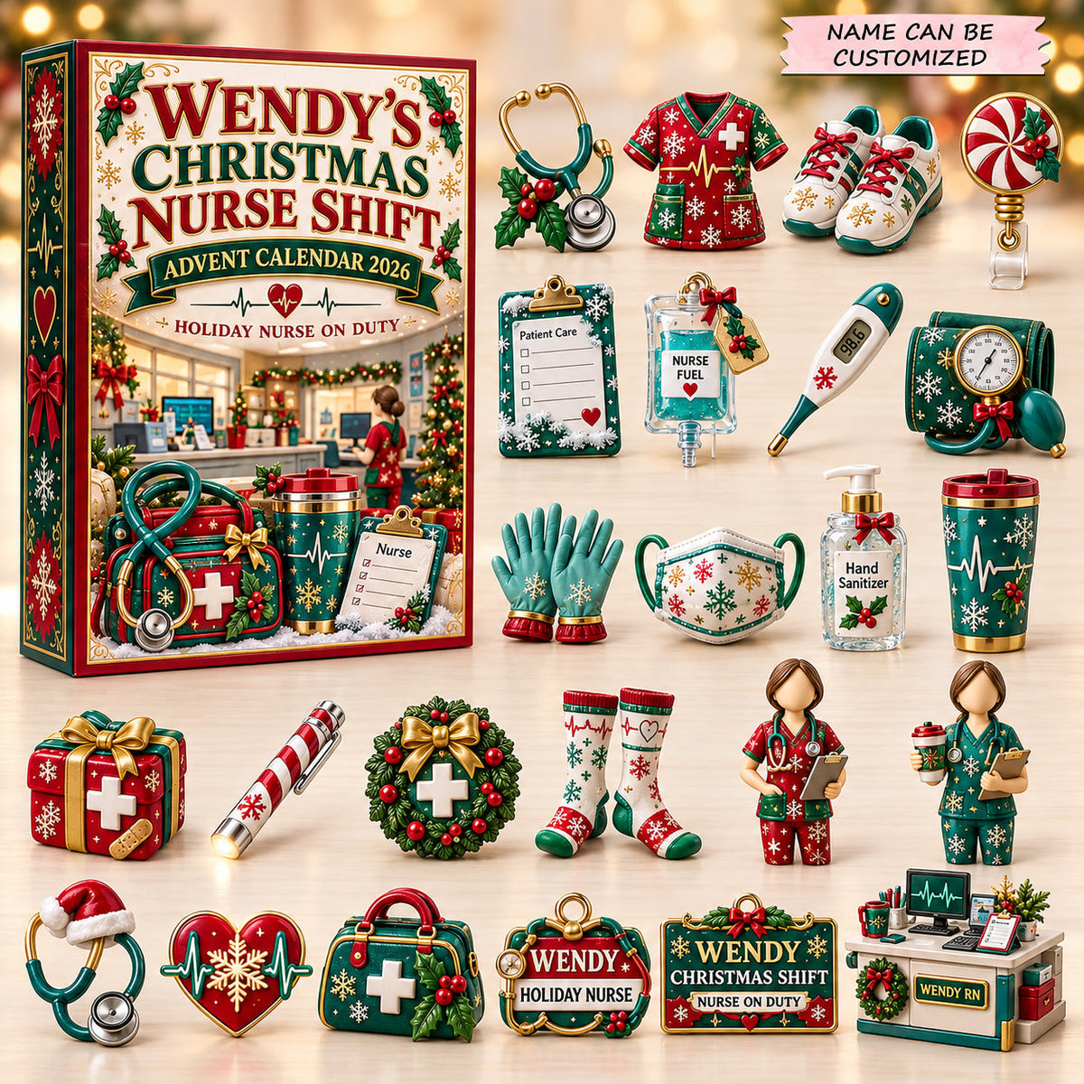 Personalized Christmas Nurse Shift Advent Calendar 2026