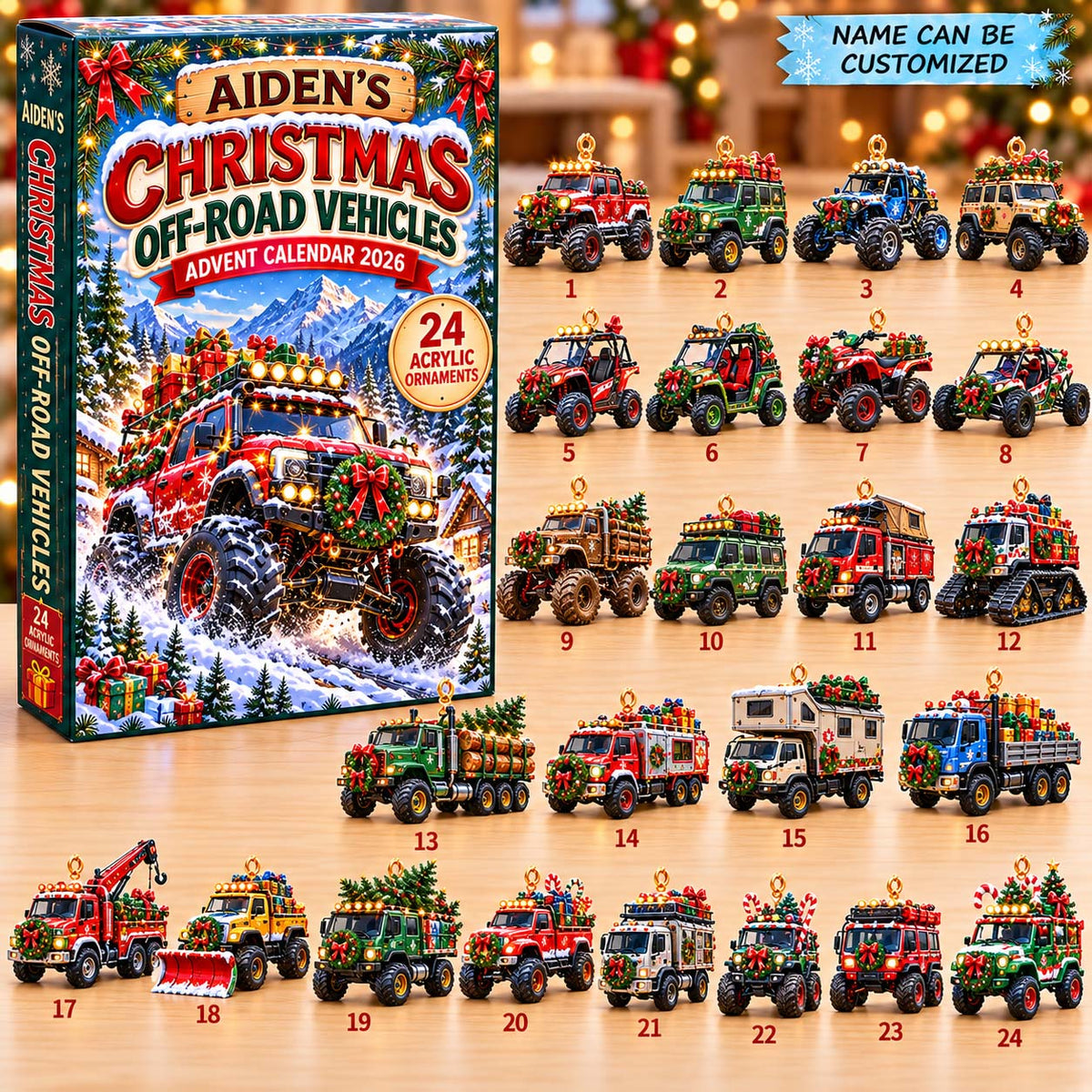Personalized Christmas Off-Road Vehicles Advent Calendar 2026