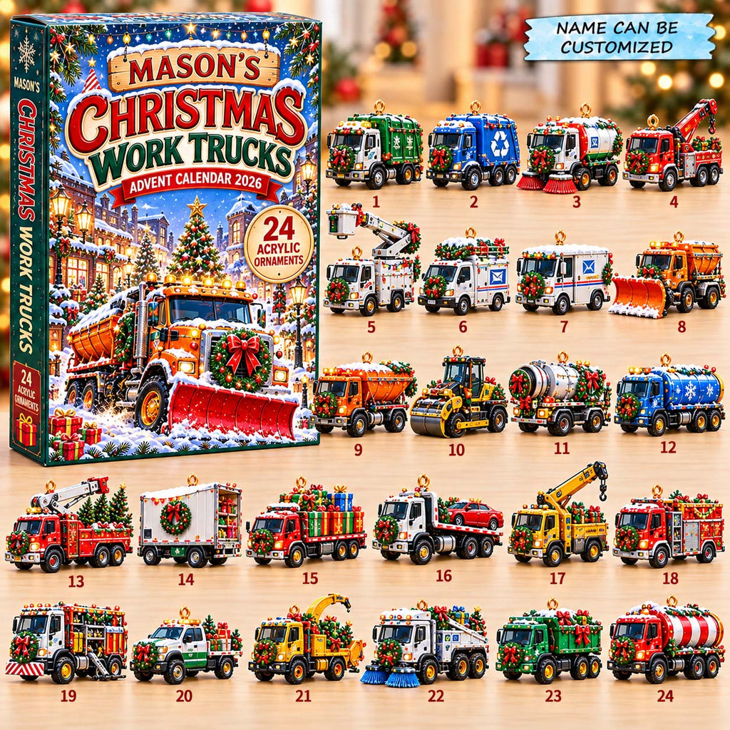 Personalized Christmas Work Trucks Advent Calendar 2026
