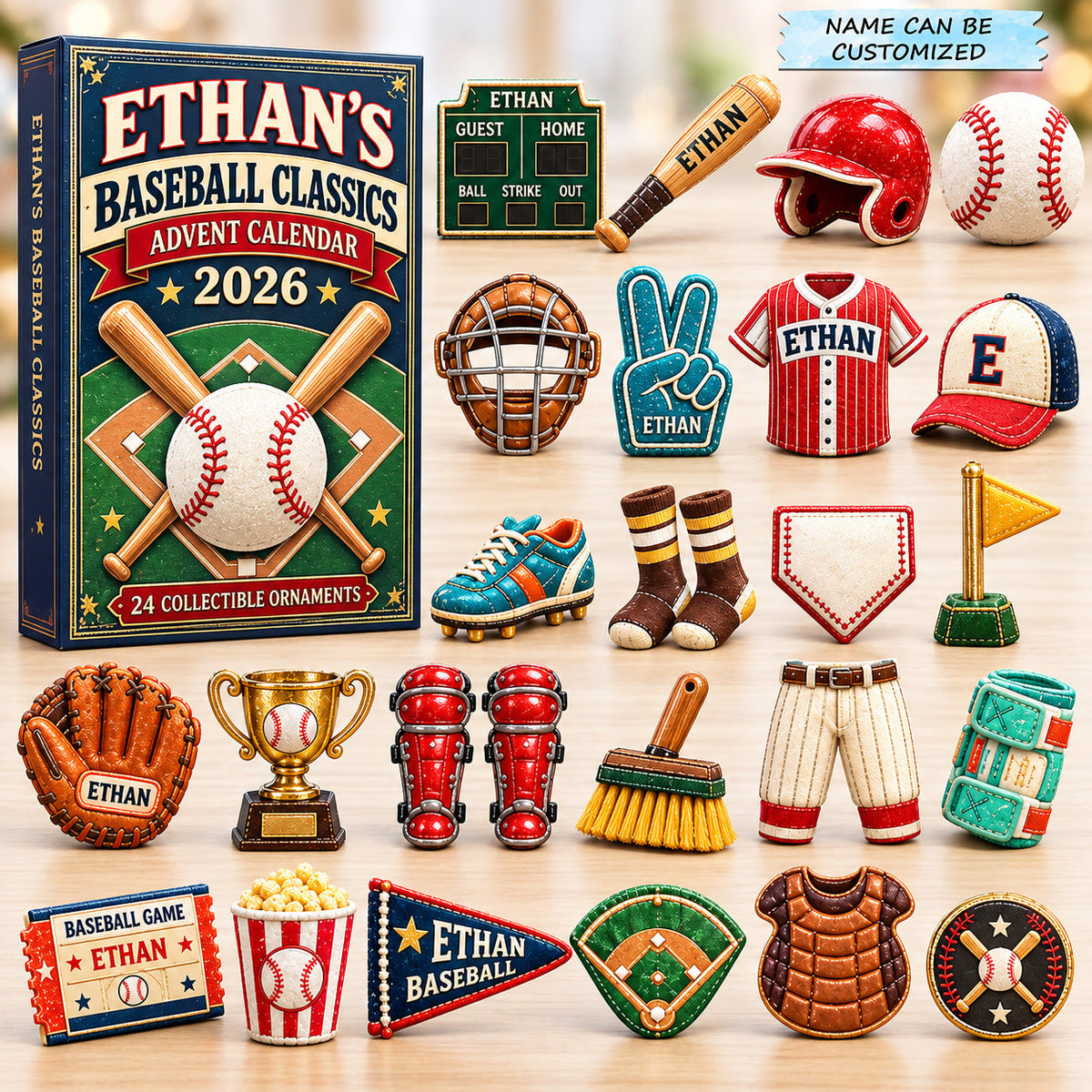 Personalized Classic Baseball Collection Advent Calendar 2026