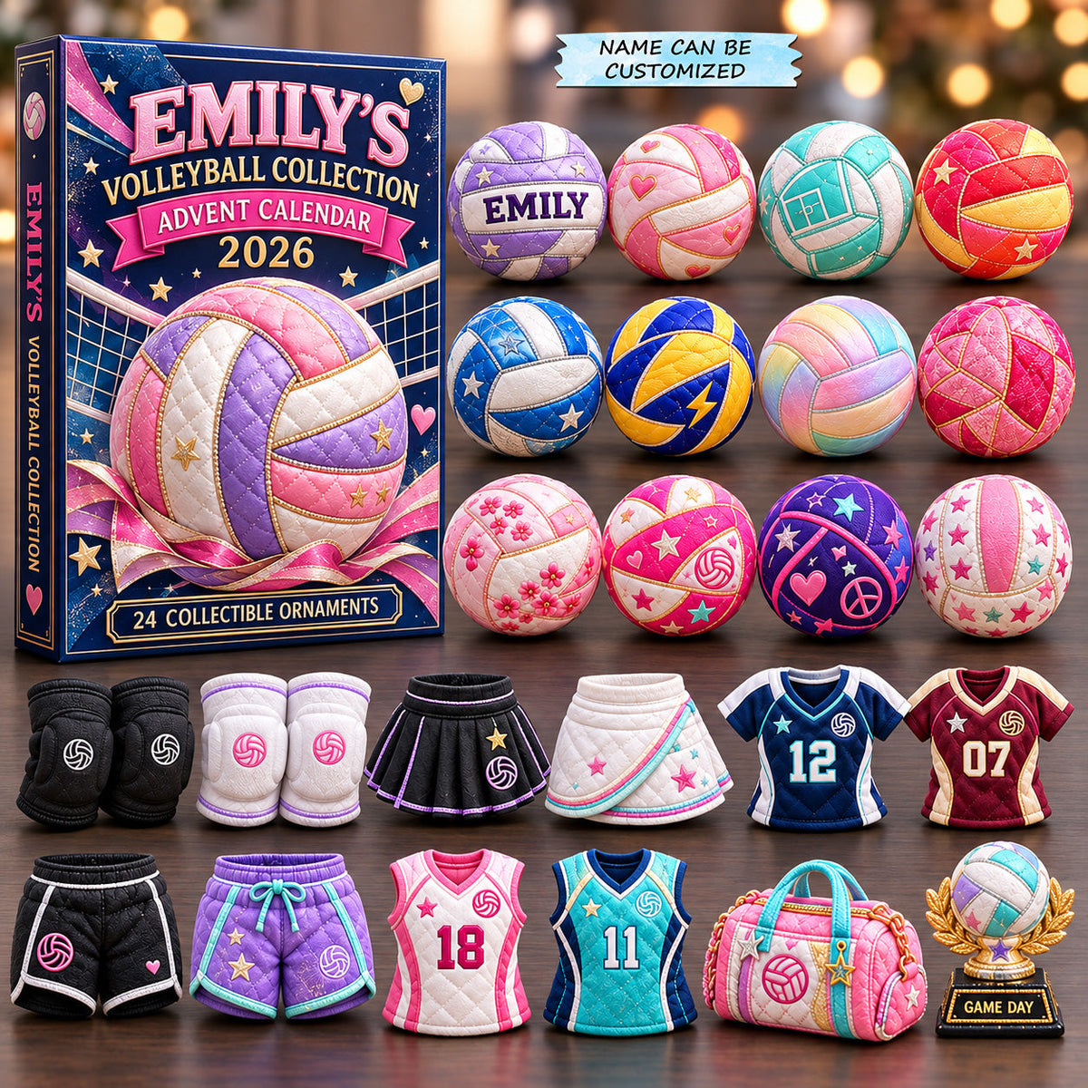 Personalized Colorful Volleyball Collection Advent Calendar 2026
