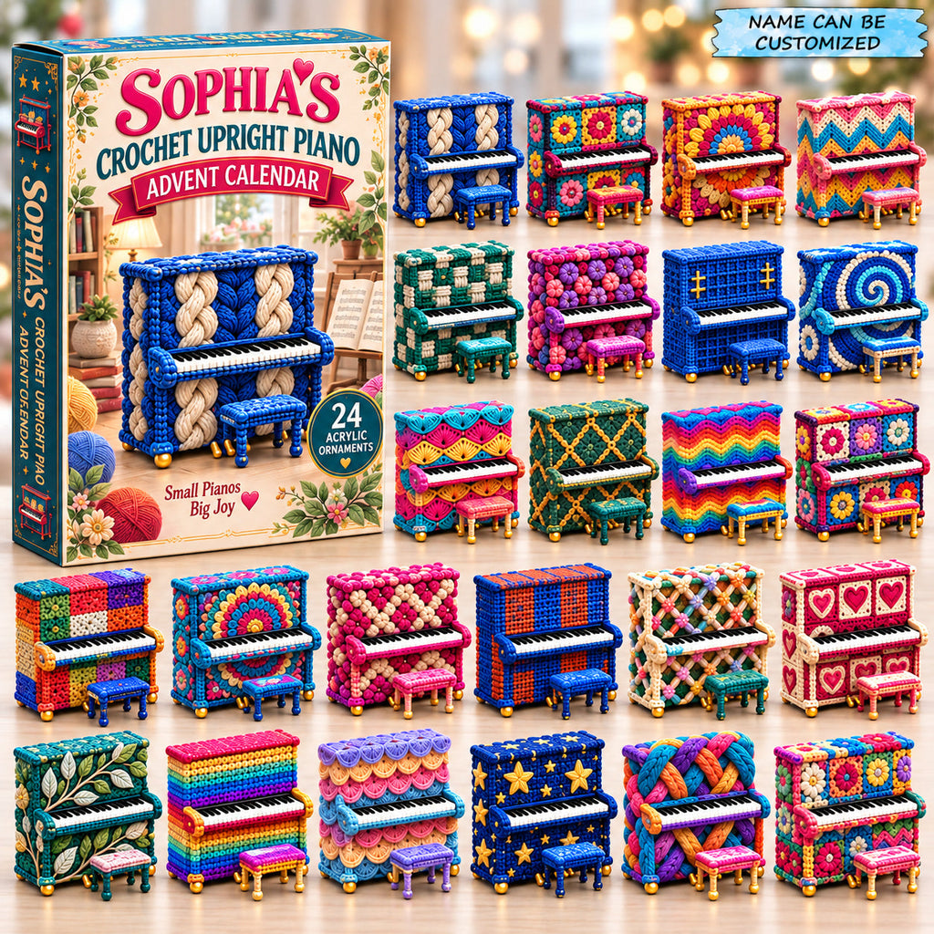 Personalized Crochet Upright Piano Advent Calendar 2026