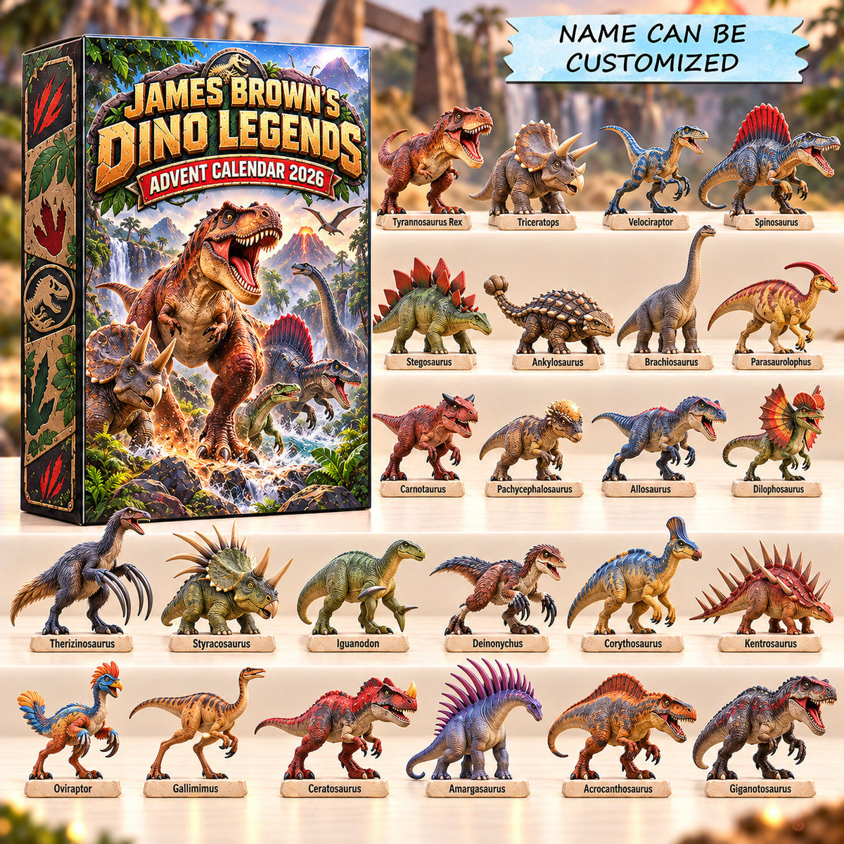 Personalized Dino Legends Advent Calendar 2026