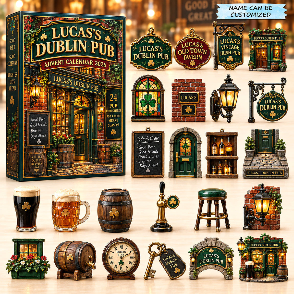 Personalized Dublin Pub Advent Calendar 2026
