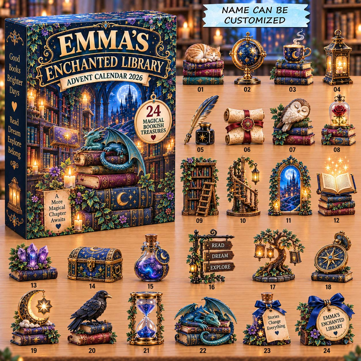 Personalized Enchanted Library Advent Calendar 2026