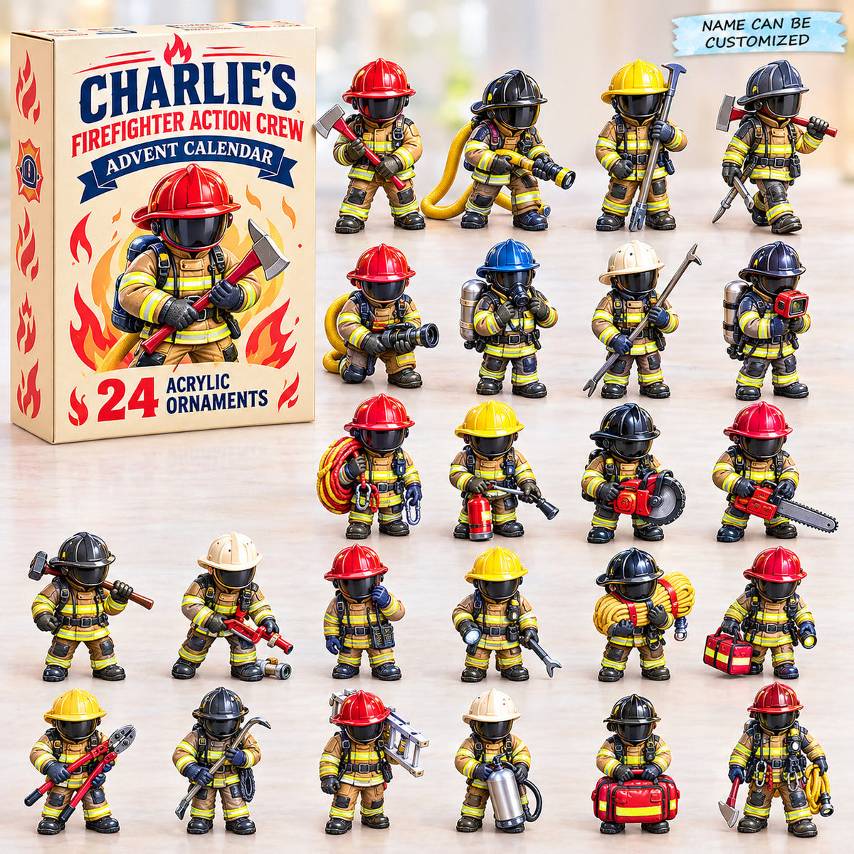 Personalized Firefighter Action Crew Advent Calendar 2026