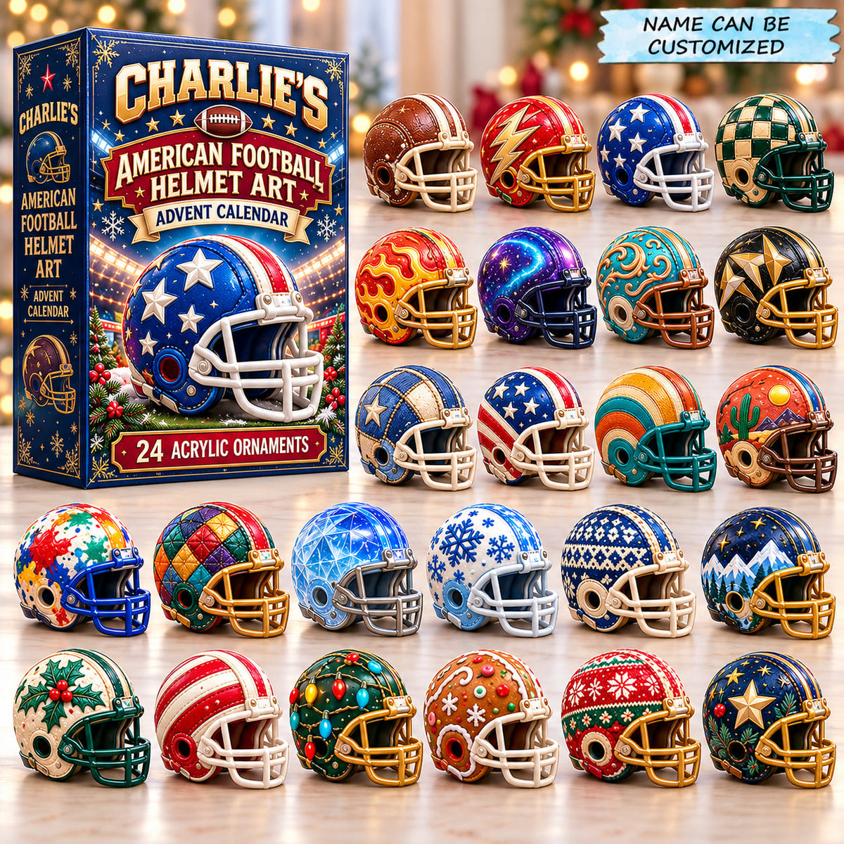 Personalized Football Helmet Advent Calendar 2026