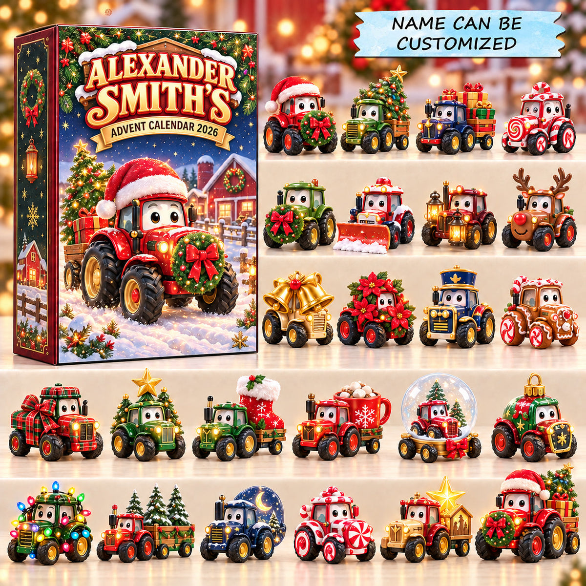 Personalized Jolly Tractor Advent Calendar 2026