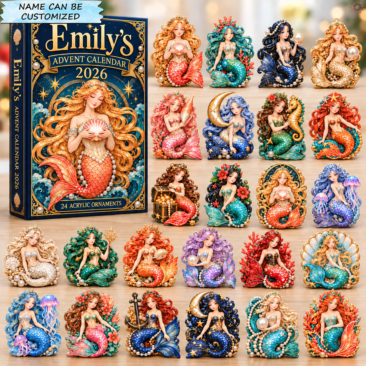 Personalized Mermaid Ocean Treasures Advent Calendar 2026