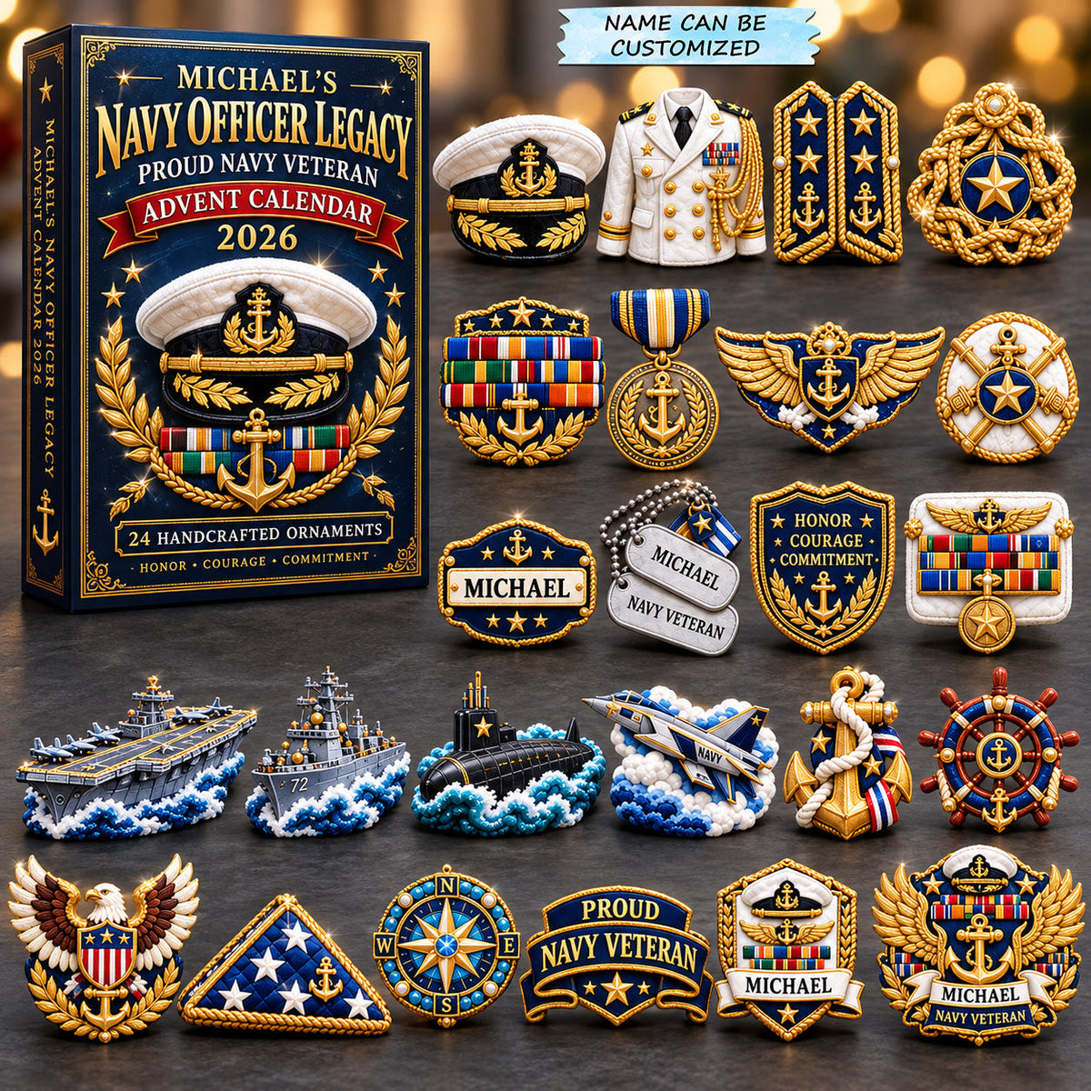 Personalized Navy Officer Legacy Advent Calendar 2026