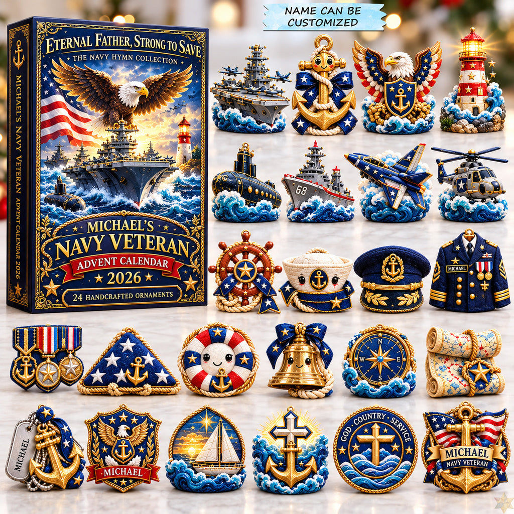 Personalized Navy Veteran Honor And Faith Advent Calendar 2026