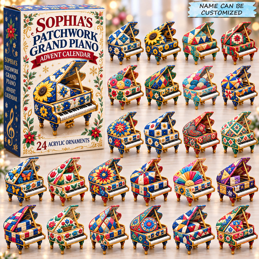 Personalized Patchwork Grand Piano Advent Calendar 2026