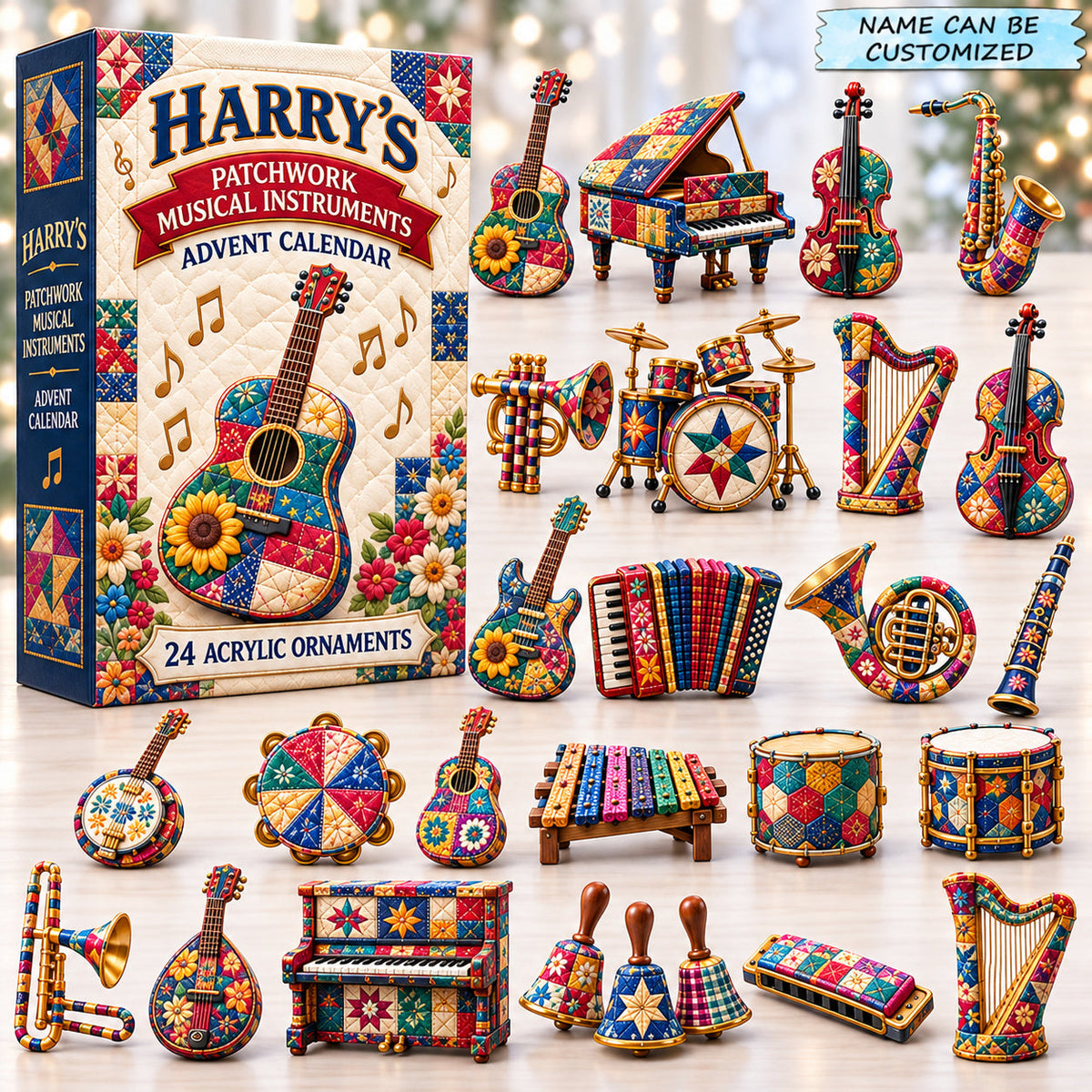 Personalized Patchwork Musical Instruments Advent Calendar 2026