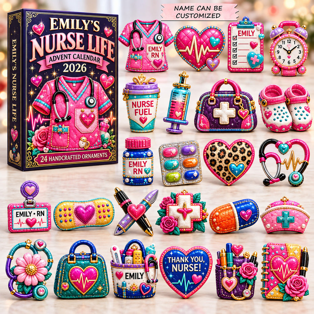 Personalized Pink Nurse Life Advent Calendar 2026