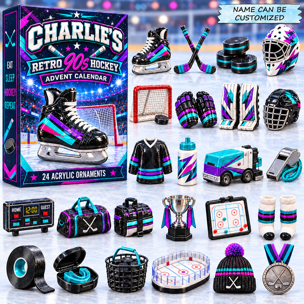 Personalized Retro 90s Hockey Advent Calendar 2026
