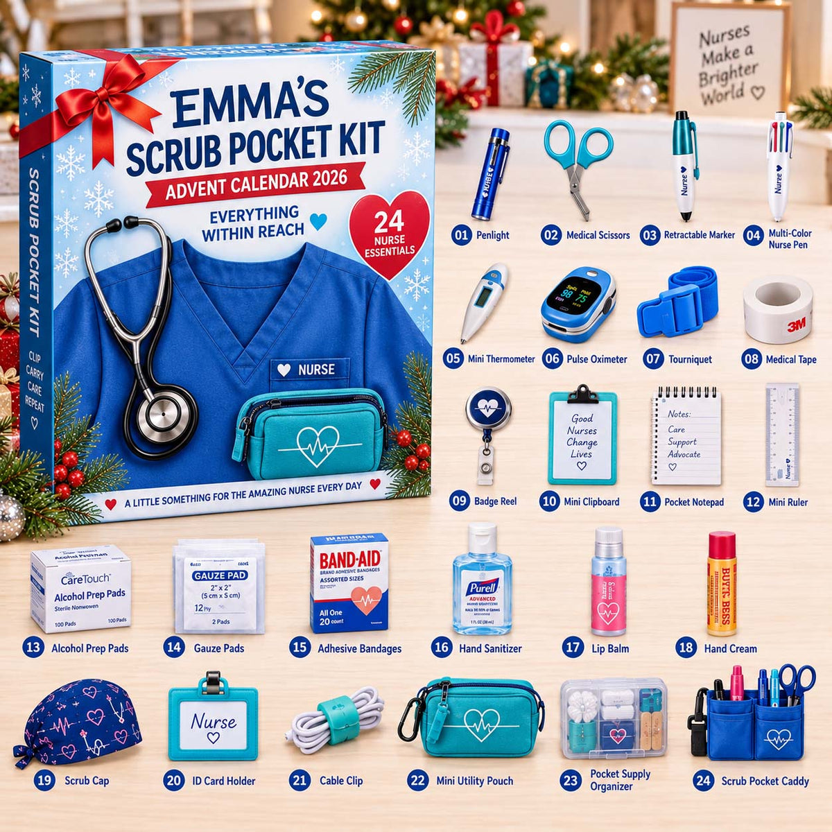 Personalized Scrub Pocket Kit Advent Calendar 2026