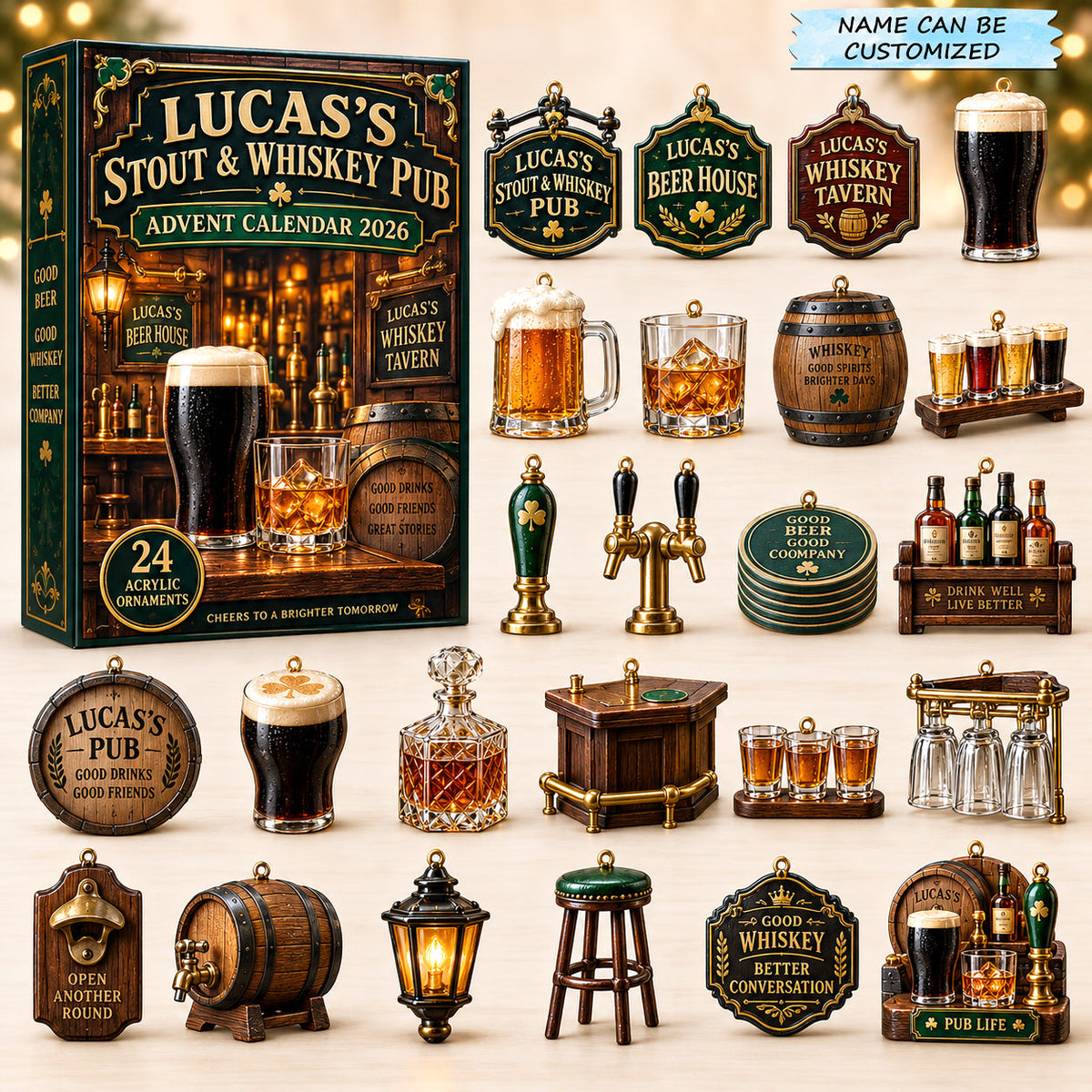 Personalized Stout & Whiskey Pub Advent Calendar 2026