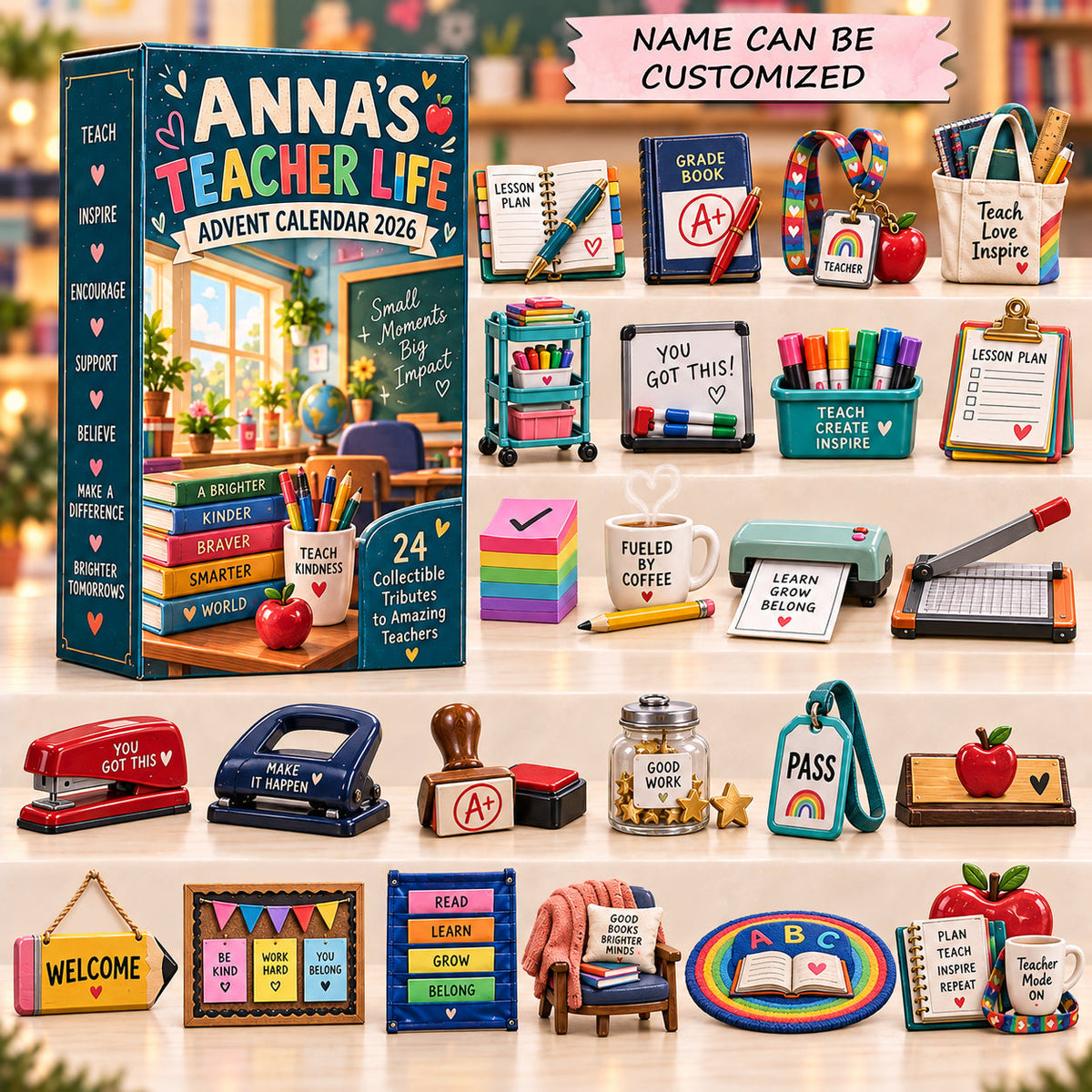 Personalized Teacher Life Advent Calendar 2026