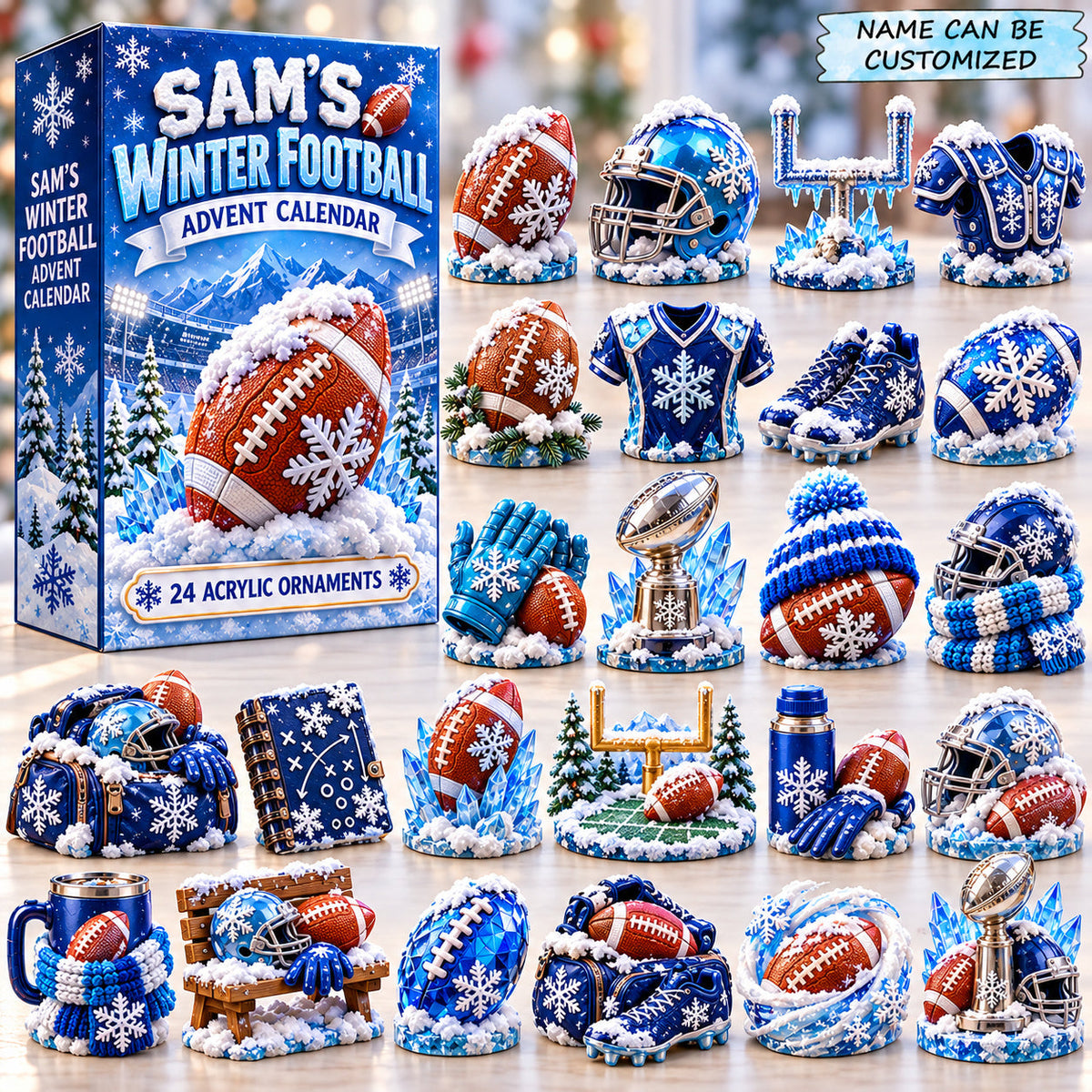 Personalized Winter American Football Advent Calendar 2026