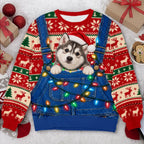 Pet Photo Christmas Funny Holiday Overalls Pet Sweater
