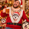 Pet Photo Funny Santa Pet Holiday Christmas Sweater