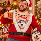 Pet Photo Funny Santa Pet Holiday Christmas Sweater