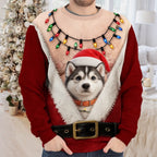 Pet Photo Funny Santa Pet Holiday Christmas Sweater