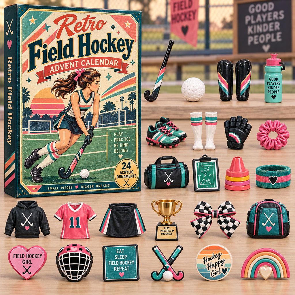 Retro Field Hockey Girl 24 Days Festive Countdown Advent Calendar 2026