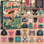 Retro Field Hockey Girl 24 Days Festive Countdown Advent Calendar 2026