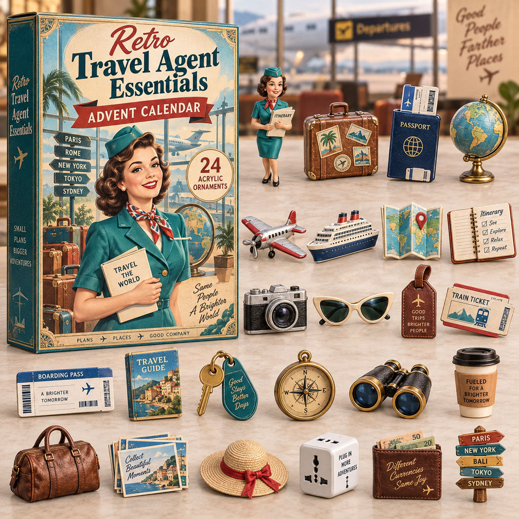 Retro Travel Agent Essentials 24 Days Festive Countdown Advent Calendar 2026