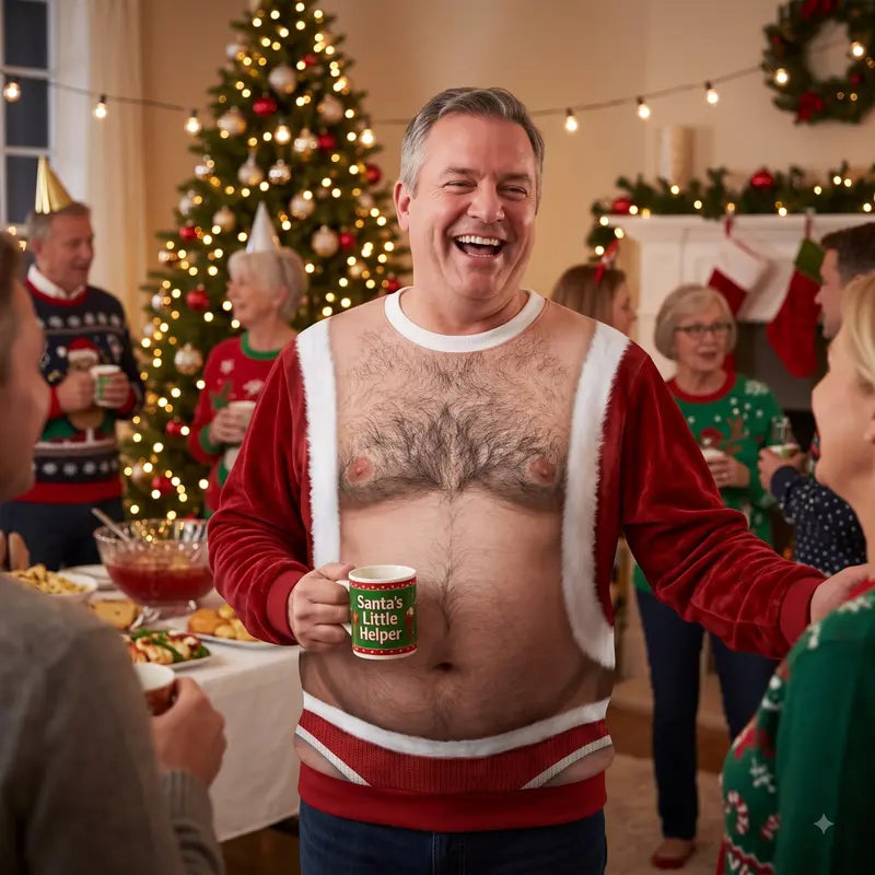 Santa Dad Bod Christmas Crewneck Ugly Sweater