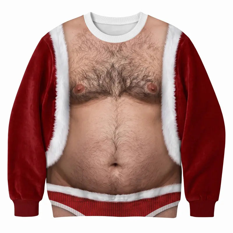 Santa Dad Bod Christmas Crewneck Ugly Sweater