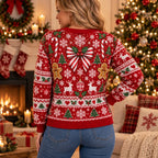 Sexy Santa Christmas Crewneck – Funny Printed Body Illusion Holiday Sweater
