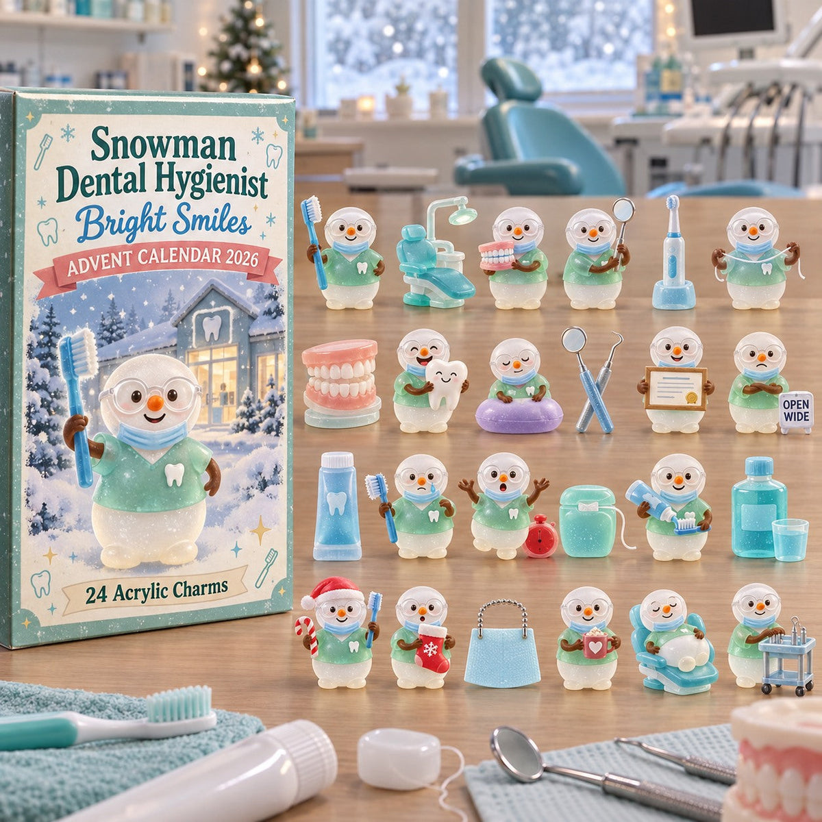 Snowman Dental Hygienist Bright Smiles Advent Calendar 2026