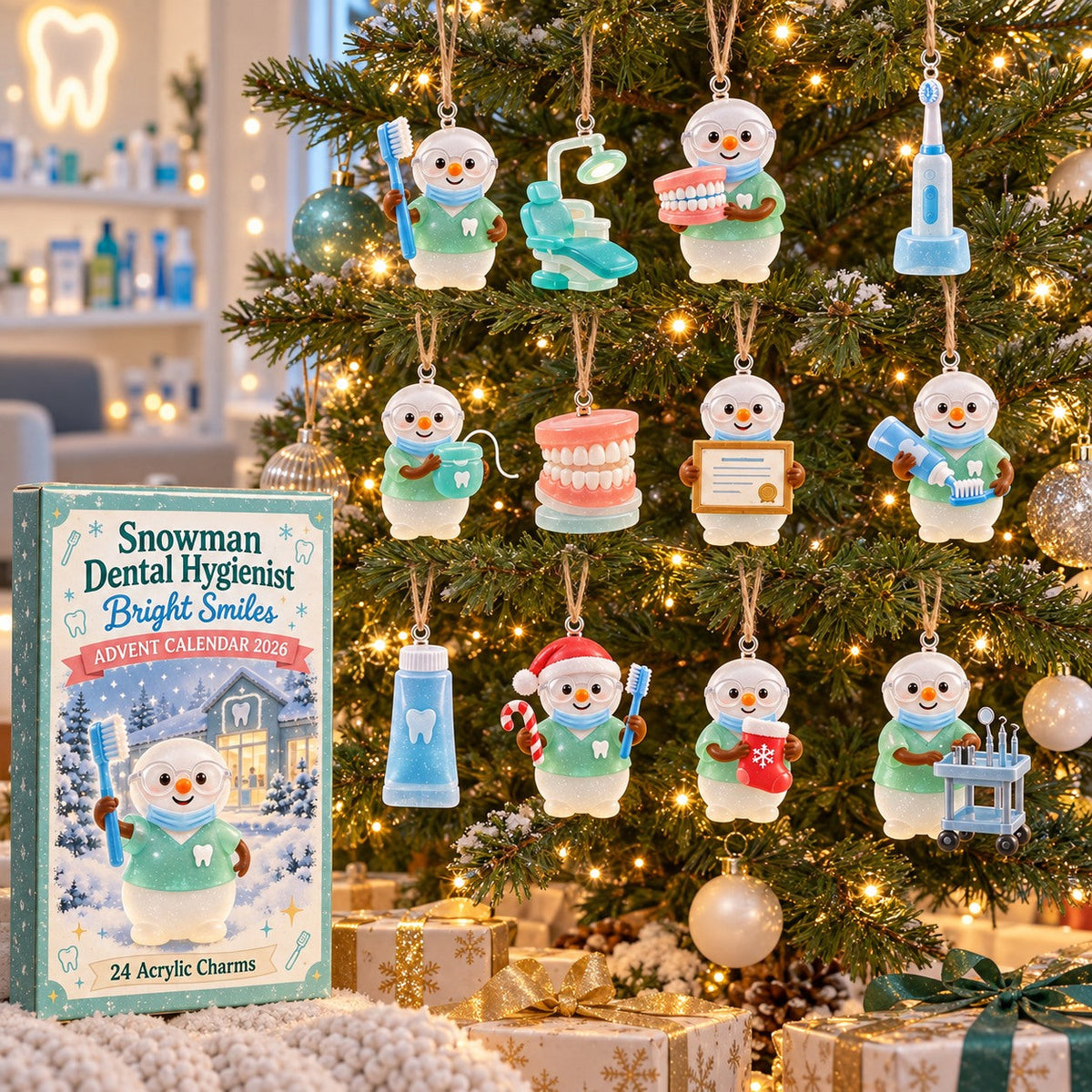 Snowman Dental Hygienist Bright Smiles Advent Calendar 2026