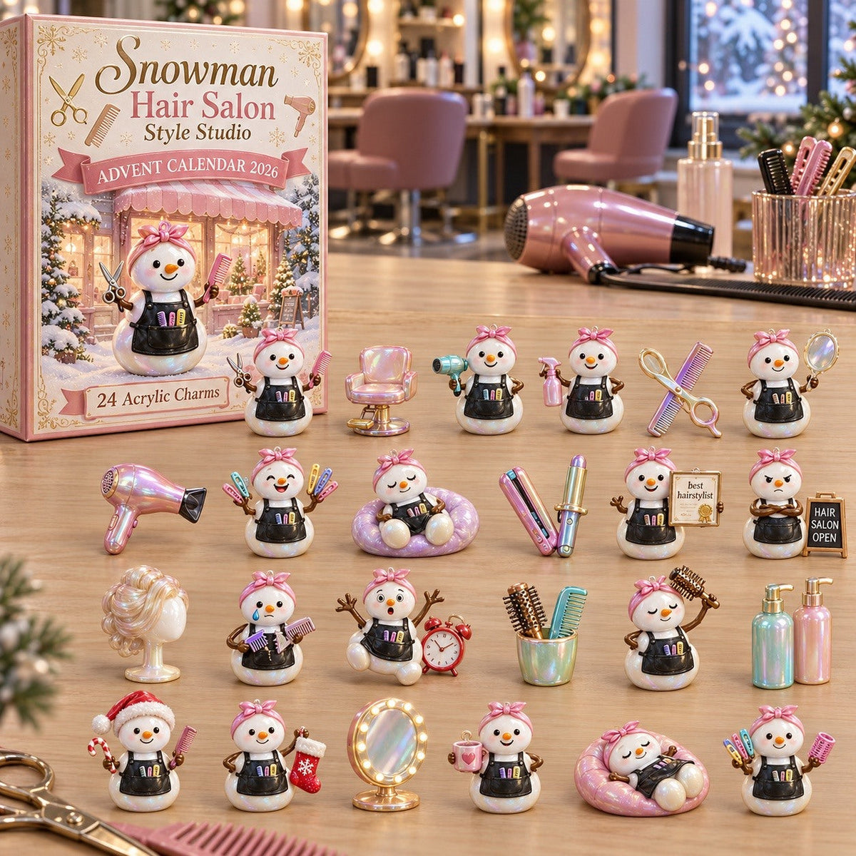 Snowman Hair Salon Style Studio 24 Days Festive Countdown Advent Calendar 2026