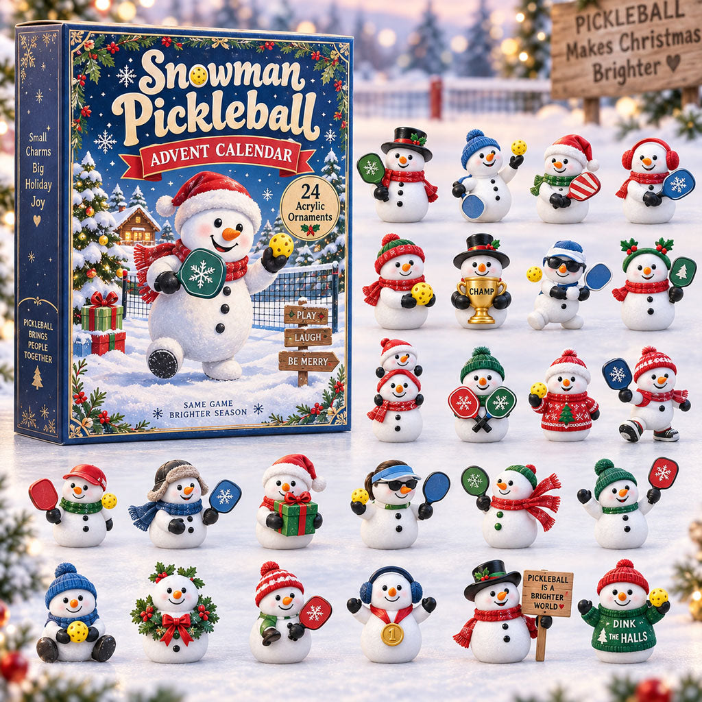 Snowman Pickleball 24 Days Festive Countdown Advent Calendar 2026