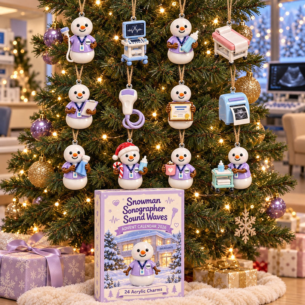 Snowman Sonographer Sound Waves Advent Calendar 2026