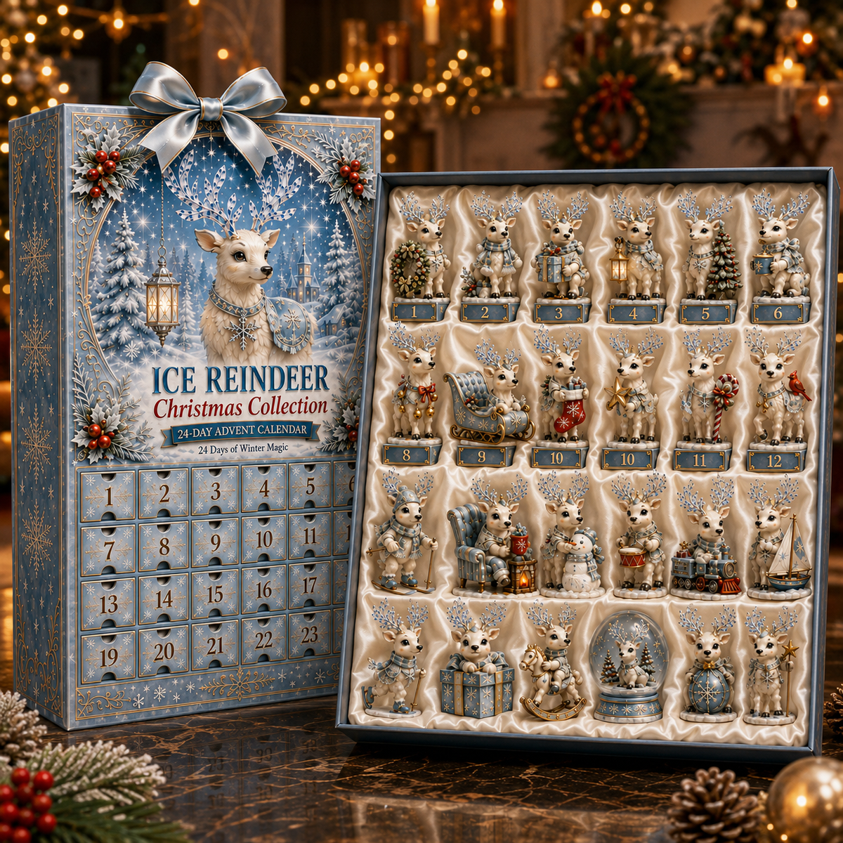 Snowy Reindeer Ornament 24 Days Christmas Countdown Advent Calendar 2026