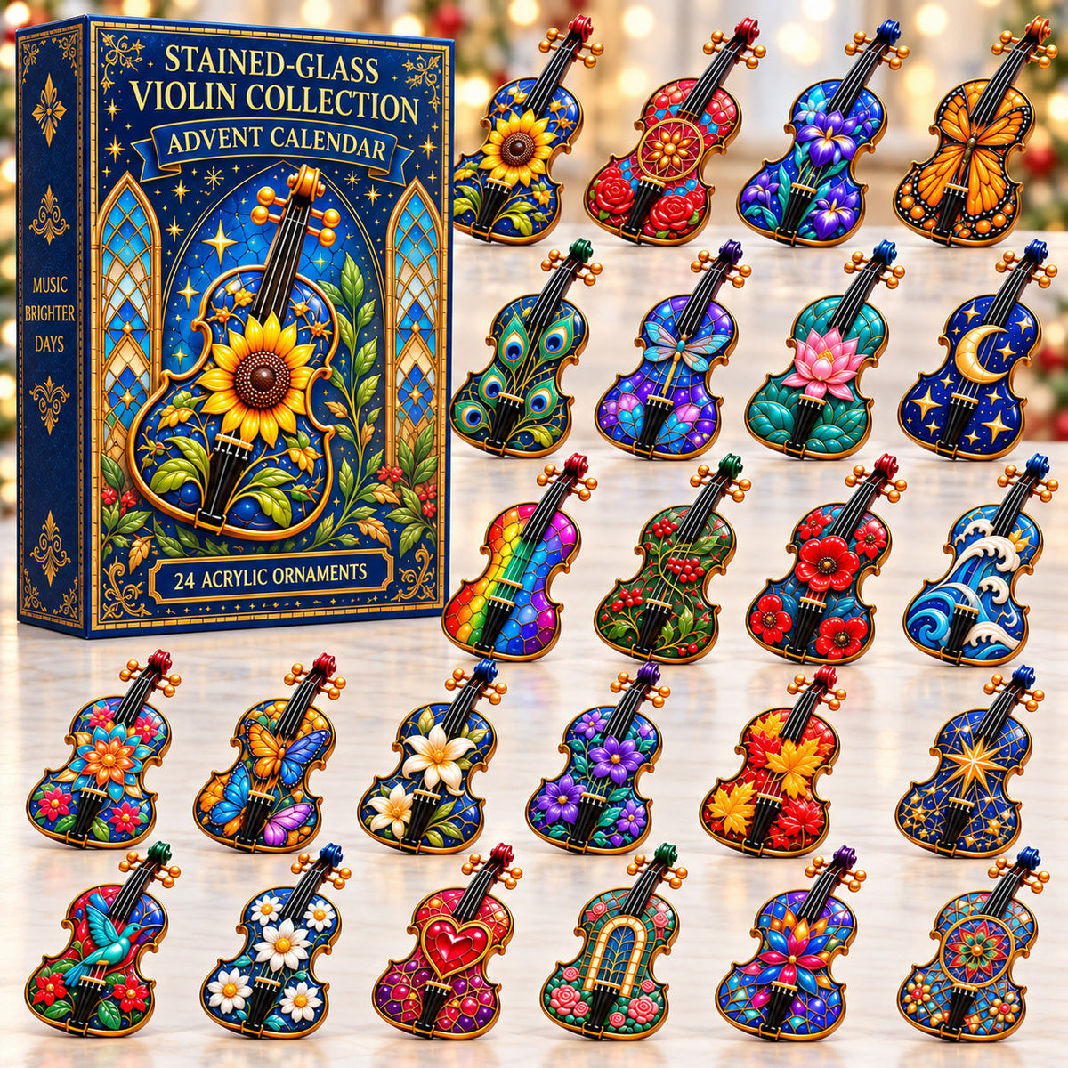 Stained-Glass Violin Collection Advent Calendar 2026