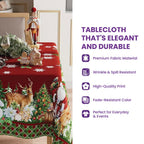 Festive Pines Holiday Village Tablecloth