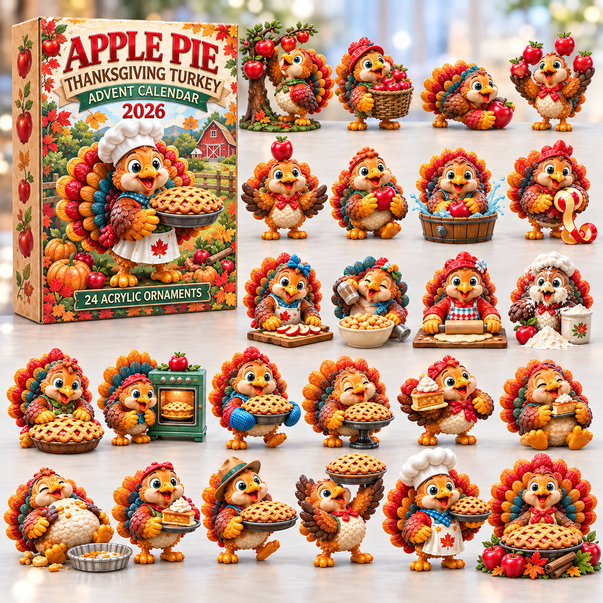 Thanksgiving Turkey Apple Pie Advent Calendar 2026