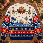 Treasure Map Christmas Pirate Fan Print Sweater