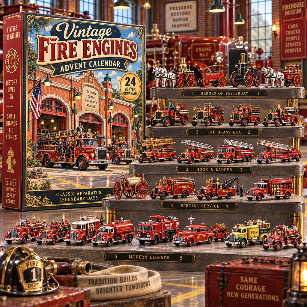 Vintage Fire Engines 24 Days Festive Countdown Advent Calendar 2026