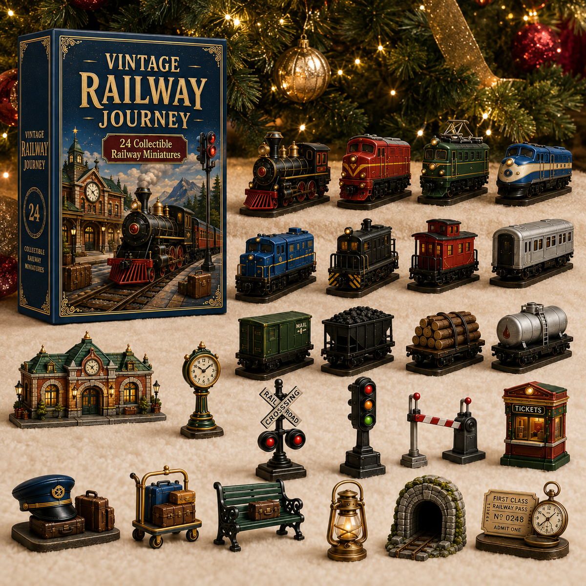 Vintage Railway Journey 24 Days Collectible Christmas Advent Calendar 2026