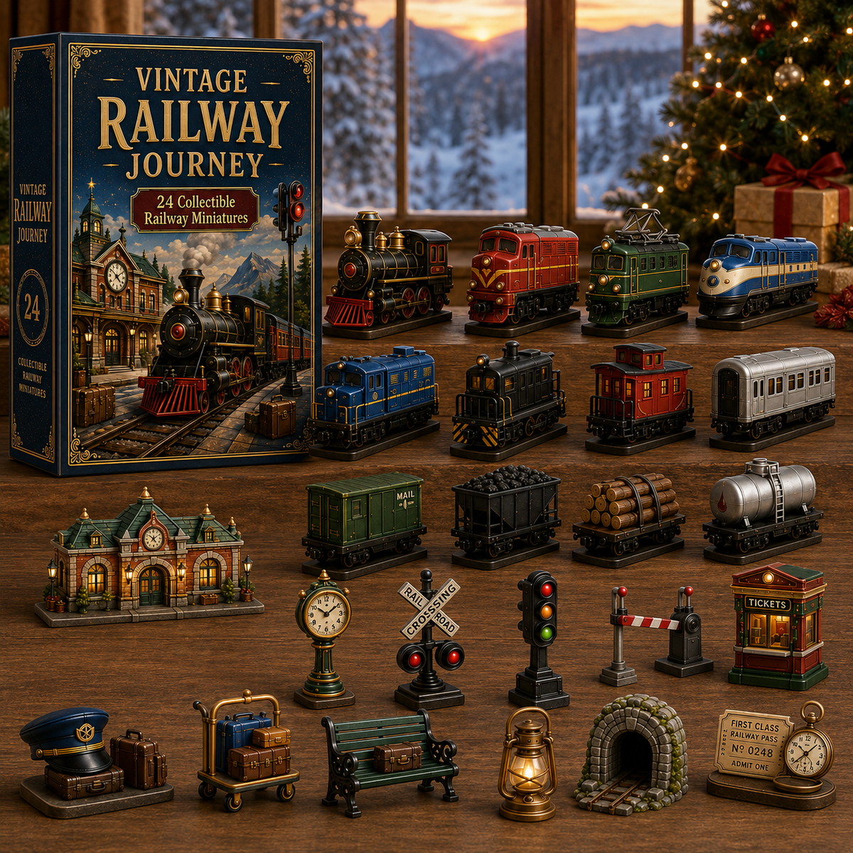 Vintage Railway Journey 24 Days Collectible Christmas Advent Calendar 2026