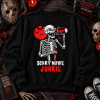 Funny Skeleton Graphic Tee Scary Movie Night Sweatshirt