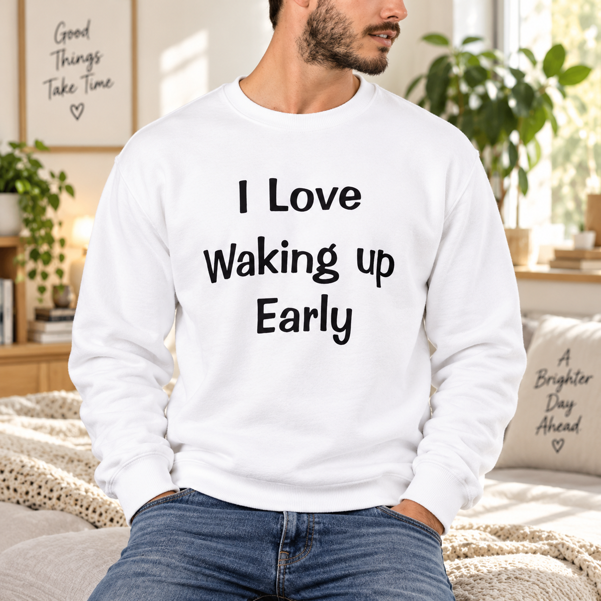 I Love Waking Up Early Quote White Lie Party Shirt