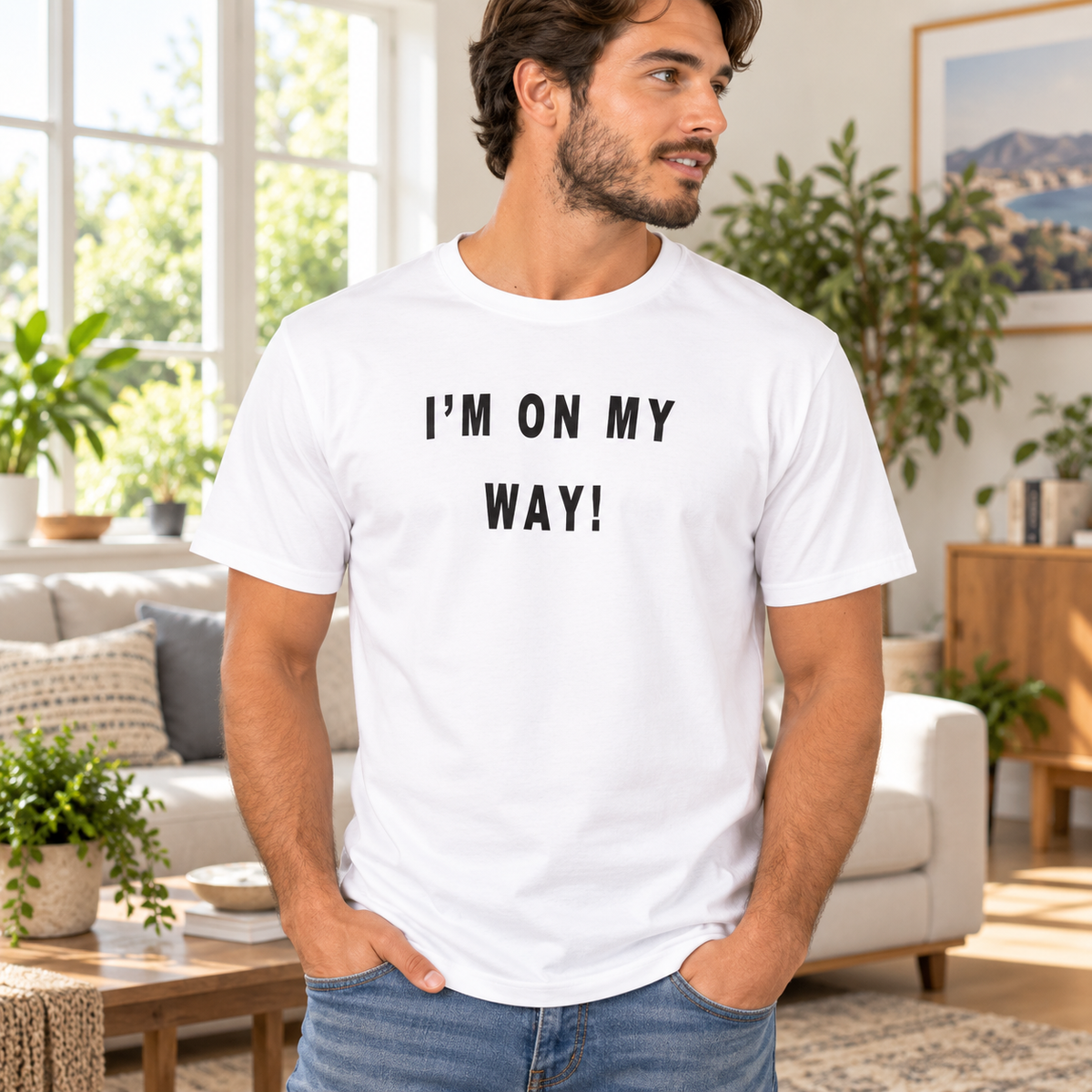 Funny I'm On My Way Quote White Lie Party Shirt