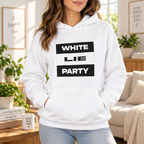 Classic Block Text Logo Design White Lie Party Shirt